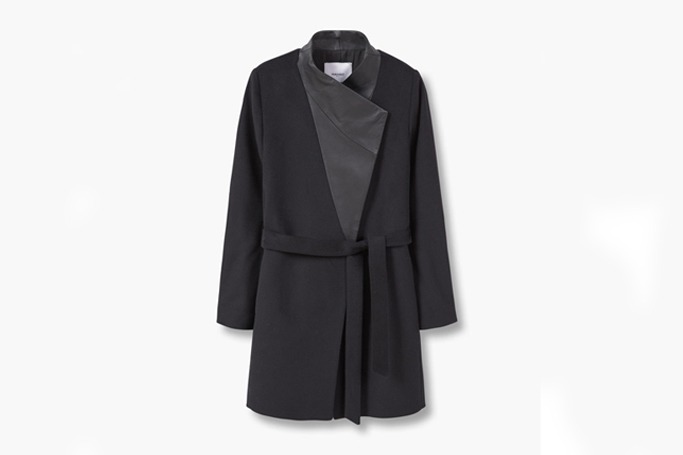 Mango Wool Leather Coat Mango Wool Leather Coat